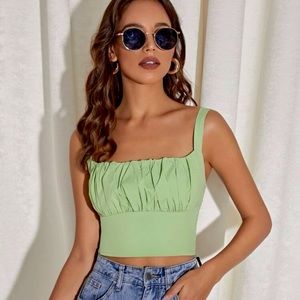 Never Worn✨Mint Green Ruched Bust Cami Top